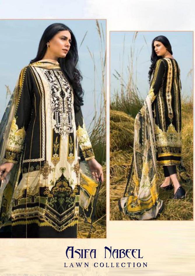 Asifa Nabeel 4 Lawn Printed Karachi Dress Materials collection